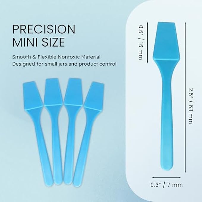 Pana 200PCS COSMETIC MAKE UP DISPOSABLE PLASTIC 2.5" SPATULAS SKIN CARE FACIAL CREAM MASK SPATULA (BLUE-200 PIECES IN A BOX) - Image 3